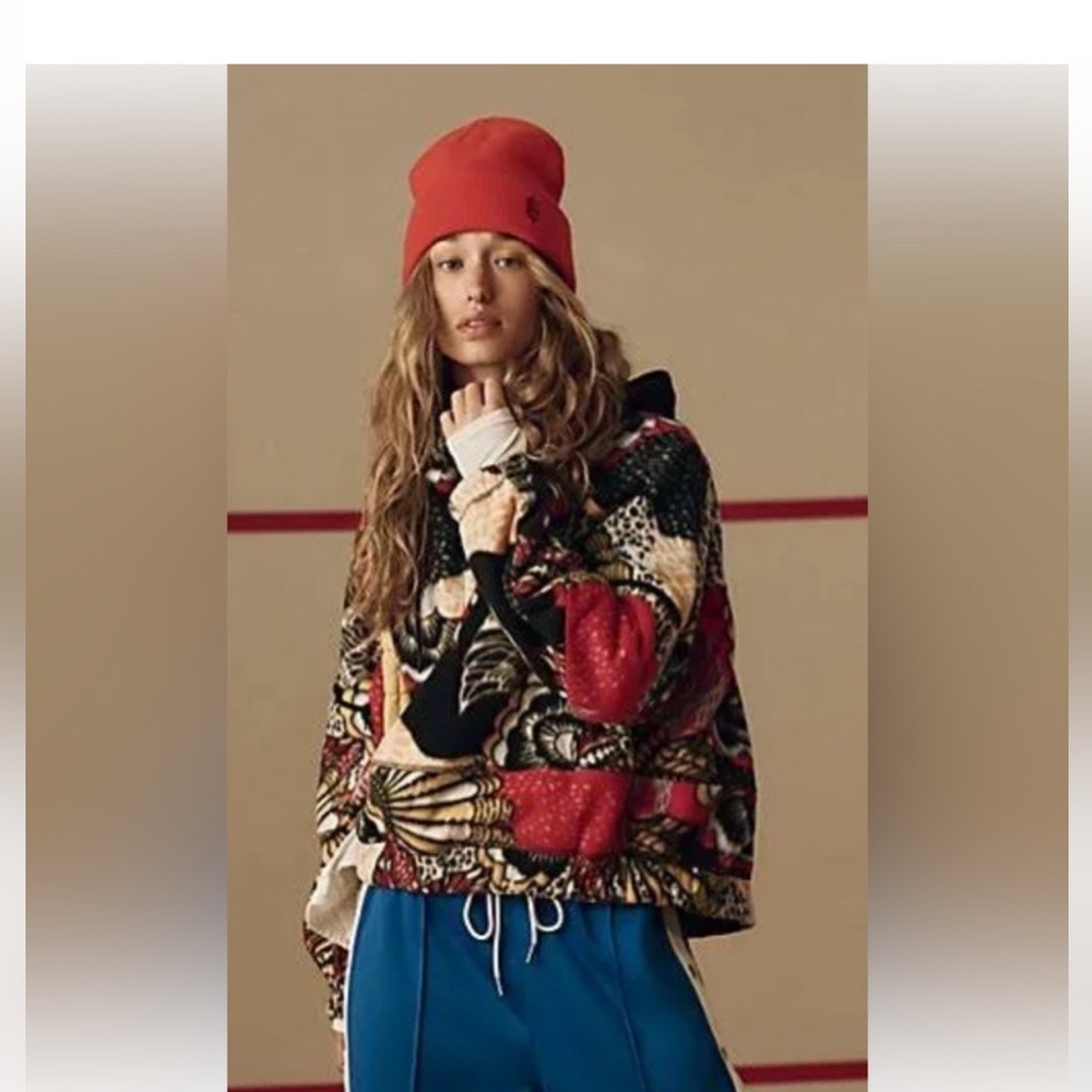 FP Movement Wild and Free Printed Fleece Pullover in Wildflower Retro NWT XS